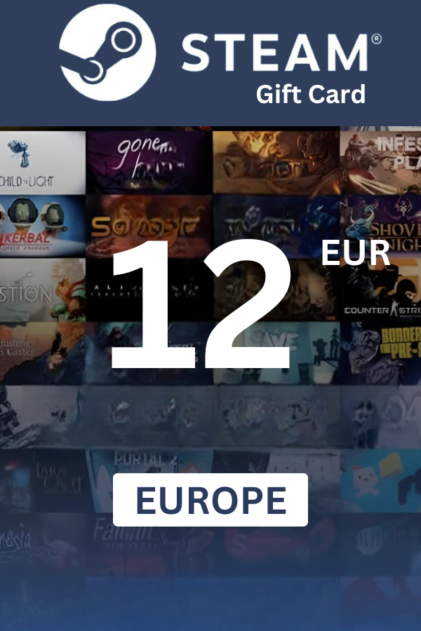 Steam Wallet €12 EUR Gift Card (EUROPE) - Digital Code