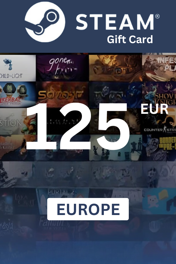 Steam Wallet €125 EUR Gift Card (EUROPE) - Digital Code