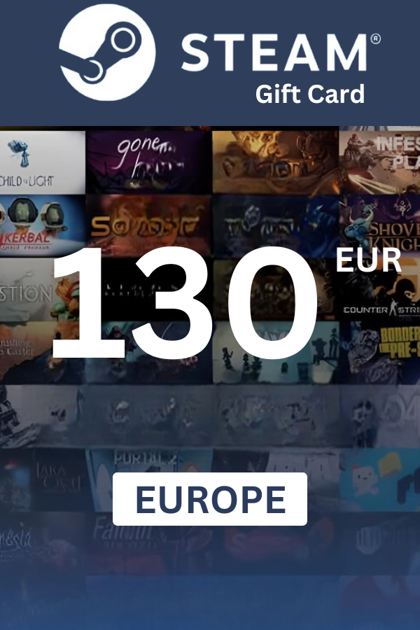 Steam Wallet €130 EUR Gift Card (EUROPE) - Digital Code