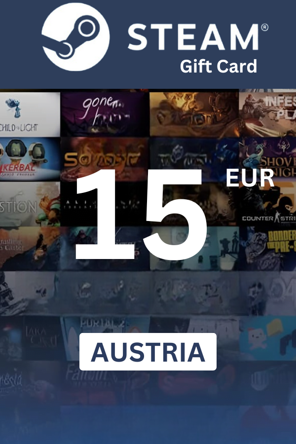 Steam Wallet €15 EUR Gift Card (AUSTRIA) - Digital Code