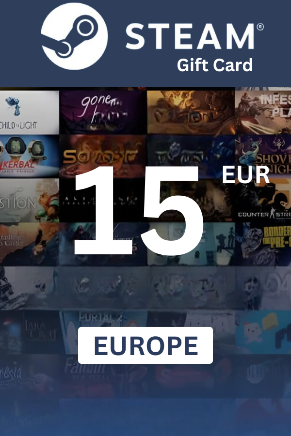 Steam Wallet €15 EUR Gift Card (EUROPE) - Digital Code