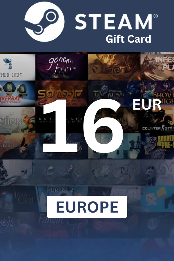 Steam Wallet €16 EUR Gift Card (EUROPE) - Digital Code