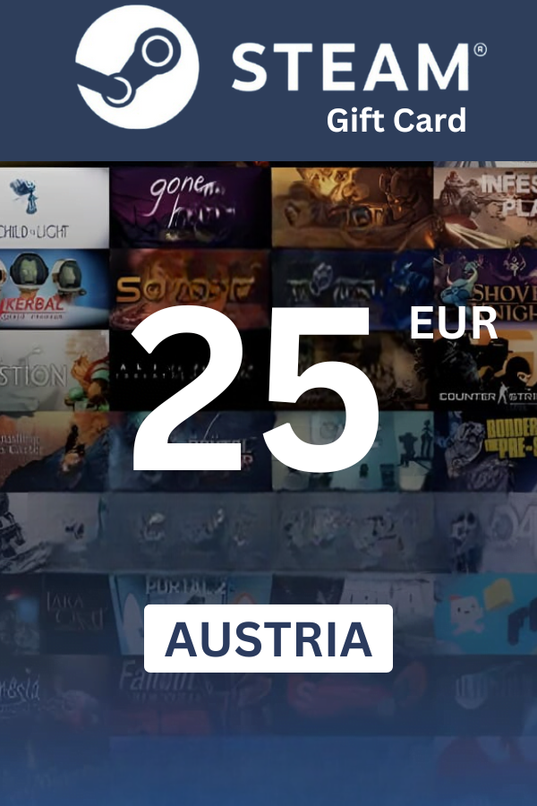 Steam Wallet €25 EUR Gift Card (AUSTRIA) - Digital Code