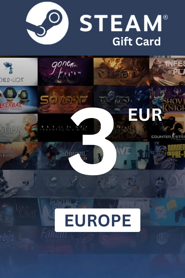 Steam Wallet €3 EUR Gift Card (EUROPE) - Digital Code