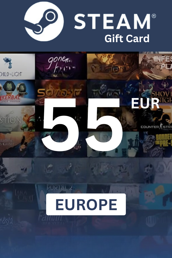 Steam Wallet €55 EUR Gift Card (EUROPE) - Digital Code