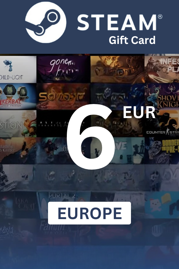 Steam Wallet €6 EUR Gift Card (EUROPE) - Digital Code