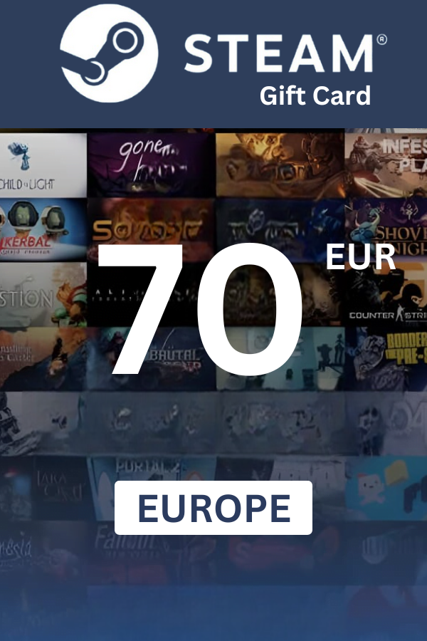 Steam Wallet €70 EUR Gift Card (EUROPE) - Digital Code