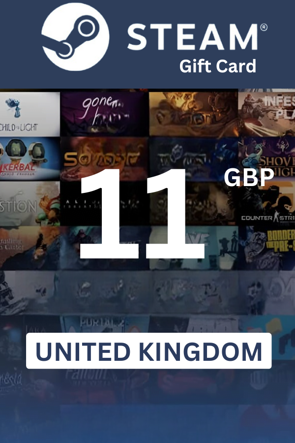 Steam Wallet £11 GBP Gift Card (United Kingdom) - Digital Code