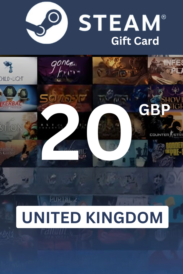 Steam Wallet £20 GBP Gift Card (United Kingdom) - Digital Code