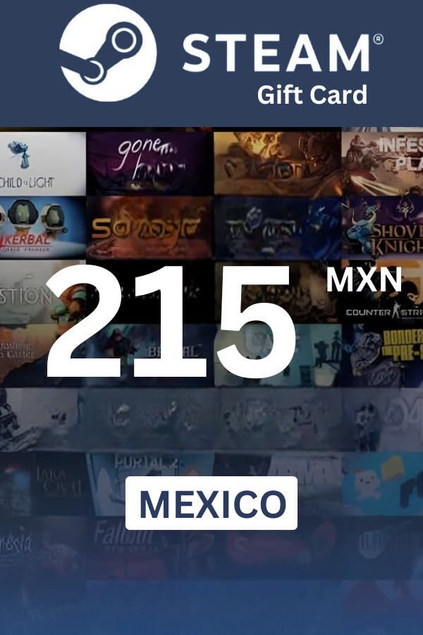 Steam Wallet 215 MXN  Gift Card (Mexico) - Digital Code