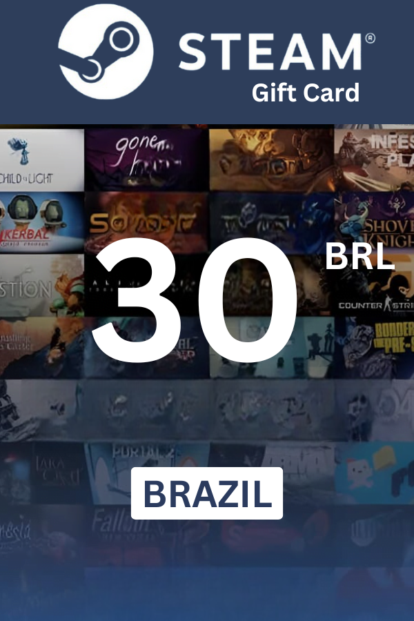 Steam Wallet R$30 BRL Gift Card (Brazil) - Digital Code
