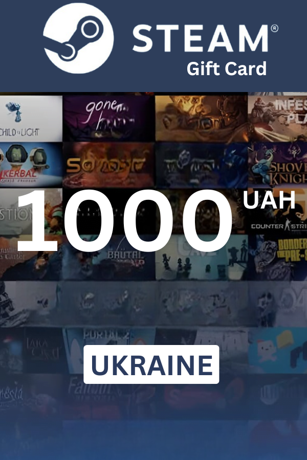 Steam Wallet ₴1000 UAH Gift Card (UKRAINE) - Digital Code