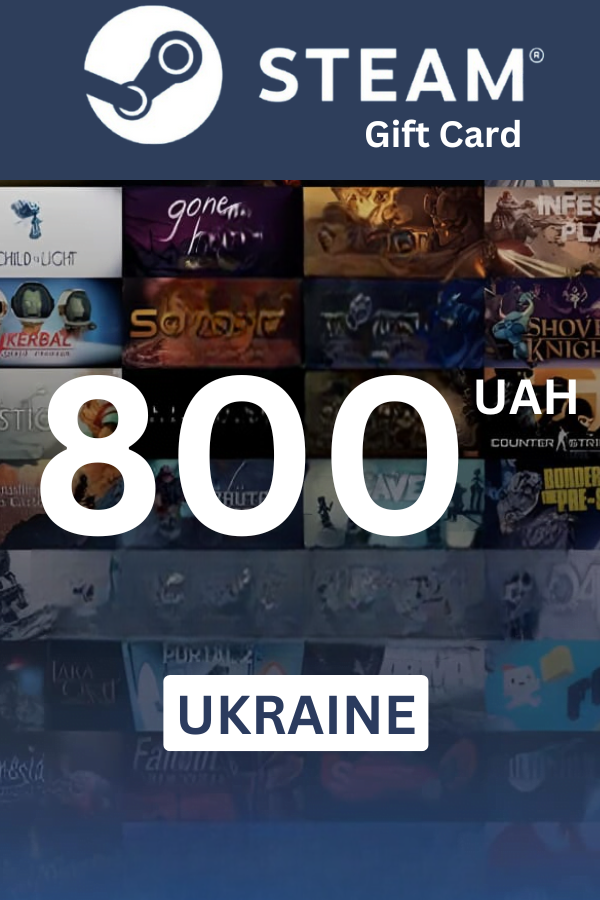 Steam Wallet ₴800 UAH Gift Card (UKRAINE) - Digital Code