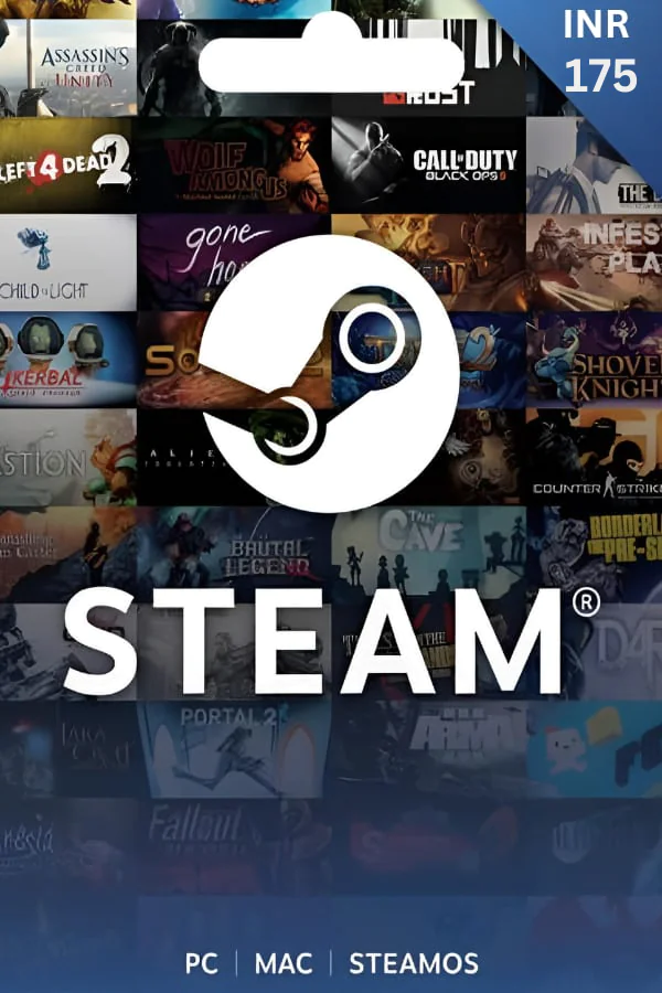 Steam Wallet ₹175 INR Gift Card (India) - Digital Code - Image 1