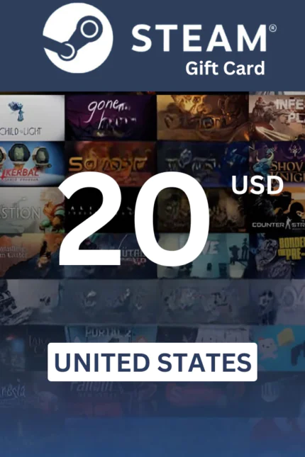 Steam Wallet 20 USD Gift Card (United States) - Digital Code