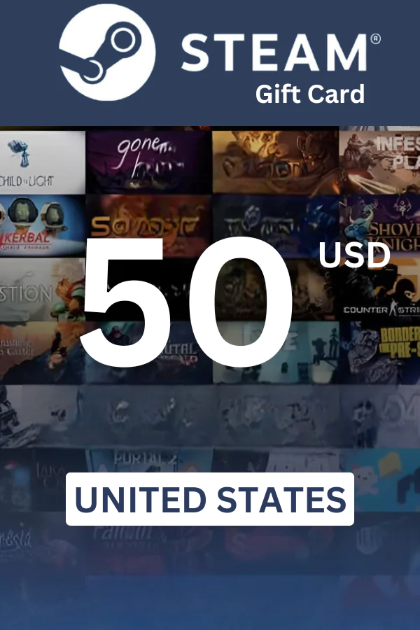 Steam Wallet 50 USD Gift Card (United States) - Digital Code - Image 1