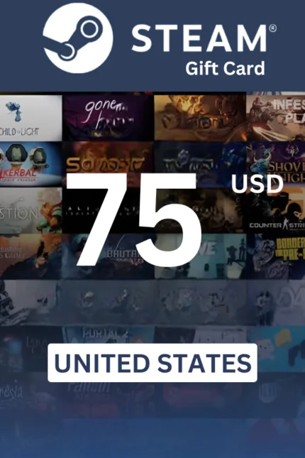 Steam Wallet 75 USD Gift Card (United States) - Digital Code