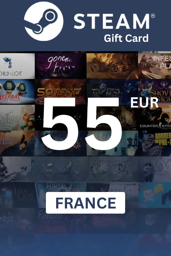 Steam Wallet €55 EUR Gift Card (FRANCE) - Digital Code - Image 1